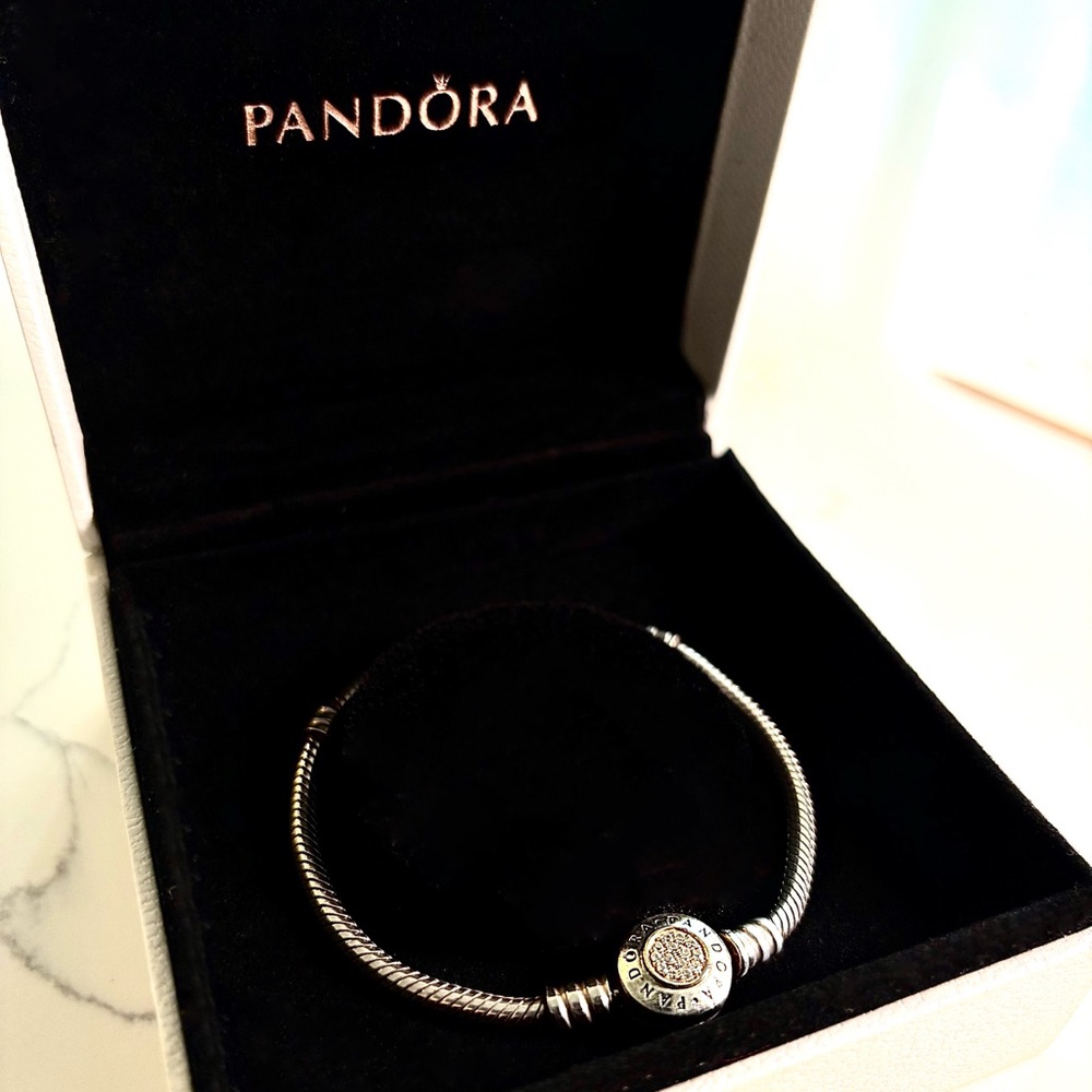 PANDORA Moments Snake Chain Bracelet – Sterling Silver & 14K Gold